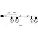 PEOVALGUS VÄLIS GARLAND 20 PINNID 100LED 5,8M 230V