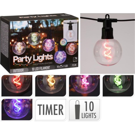Aiavalgustite vanik Garden garland party 10 LED G80 taimeriga