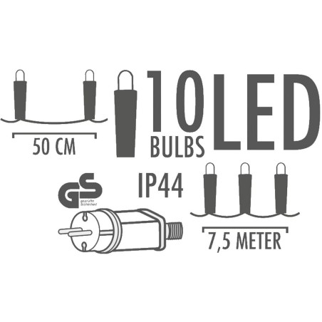 Aiapeotulede LED-vanik 10 LED, 7,5 m