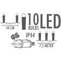 Aiapeotulede LED-vanik 10 LED, 7,5 m