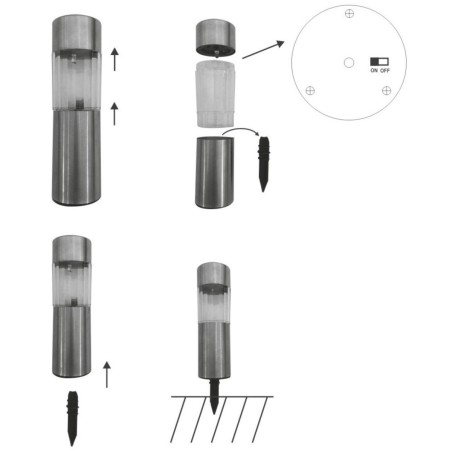 INOX päikeselampide komplekt 6 tk, 4,5 × 15 cm | IP44