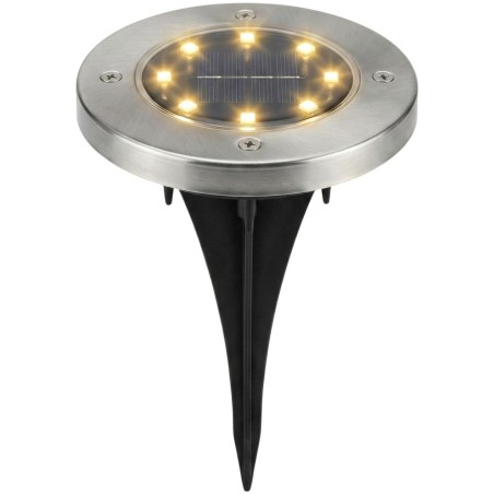Maasse paigaldatav päikeselamp 8 LED SMD, IP44, hõbedane-must