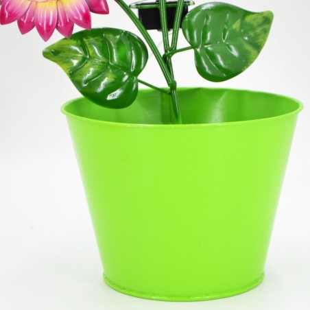 Päikeselamp päevalilledega potis, 3 LED, roheline