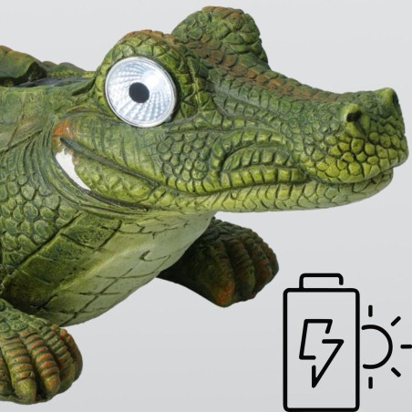 Päikeseaiavalgusti Krokodill 52 × 35 × 17,5 cm, roheline