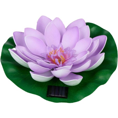 Päikeselamp vesilill Lotus 18 cm lilla