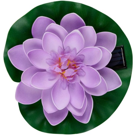 Päikeselamp vesilill Lotus 18 cm lilla – ujuv LED aiavalgusti