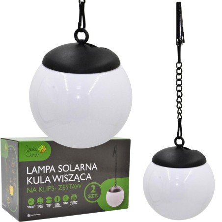 PÄIKESE LAMP PLASTKUUL RIPPUV KLAMBRIGA 10X30CM 2 OSALINE KOMPLEKT
