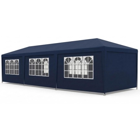 Pavilion 9x3 m aiatelk PE katusega koos 8 seinaga, meresinine