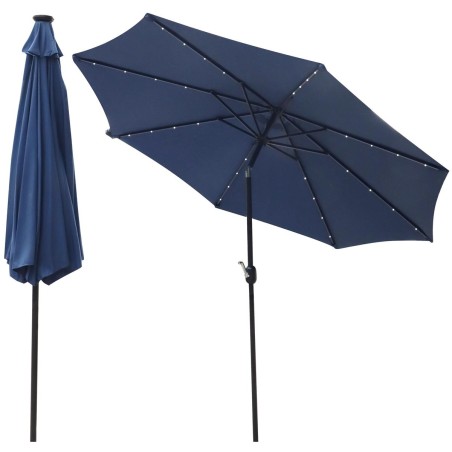 LED-valgustusega aiavihmavari 300 cm navy blue – LED-id ja kalde reguleerimine
