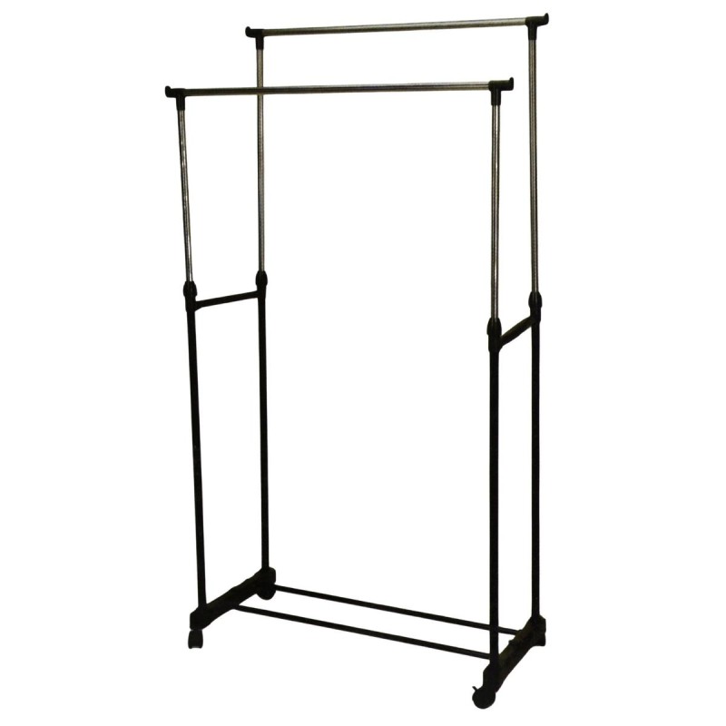 Riidepuu stange 80x42x90–160 cm – reguleeritav ja rattaga