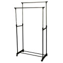 Riidepuu stange 80x42x90–160 cm – reguleeritav ja rattaga