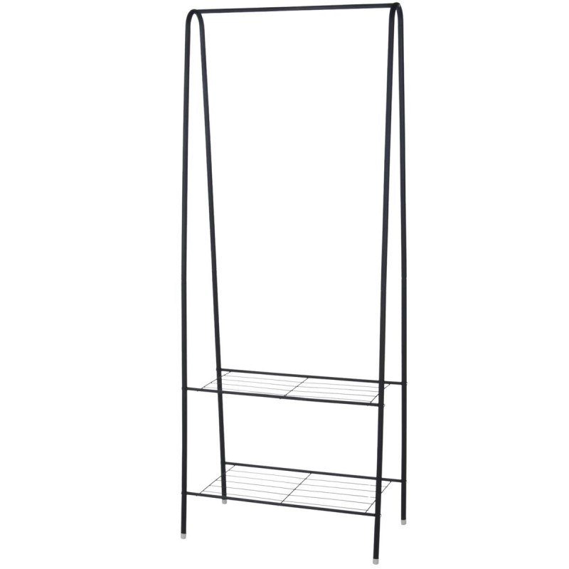 Riidenagi 60x34x151 cm must – kahe riiuliga nagi