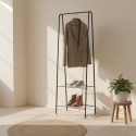 Riidenagi 60x34x151 cm must – kahe riiuliga nagi