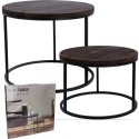 Loft-stiilis diivanilaudade komplekt 50/57 cm, ümarad