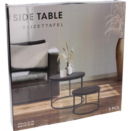 Loft-stiilis diivanilaudade komplekt 50/57 cm, ümarad