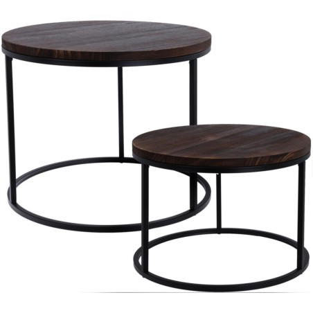 Loft-stiilis diivanilaudade komplekt 50/57 cm, ümarad