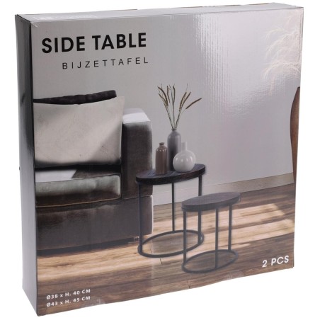 Loft-stiilis diivanilaudade komplekt 38/43 cm – 2 ümarat lauda