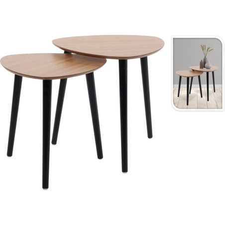 Diivanilaudade komplekt 2 tk MDF ja mustad jalad