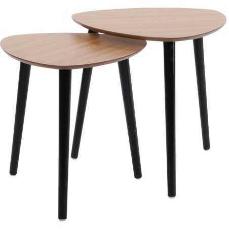 Diivanilaudade komplekt 2 tk MDF ja mustad jalad