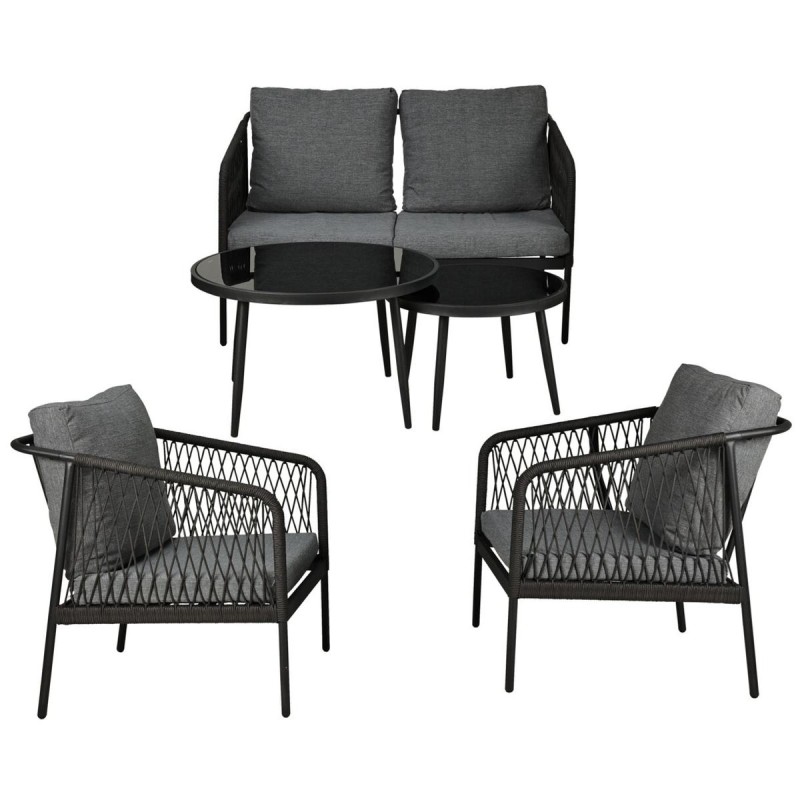 Milan aiamööbli komplekt: diivan, 2 tugitooli ja lauad