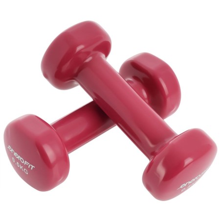 0,5 kg vinüülhantel VDB ENERO FIT kirsi punane