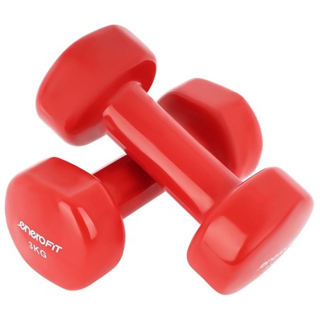 3 kg vinüülhantel VDB ENERO FIT (punane) – 1 tk