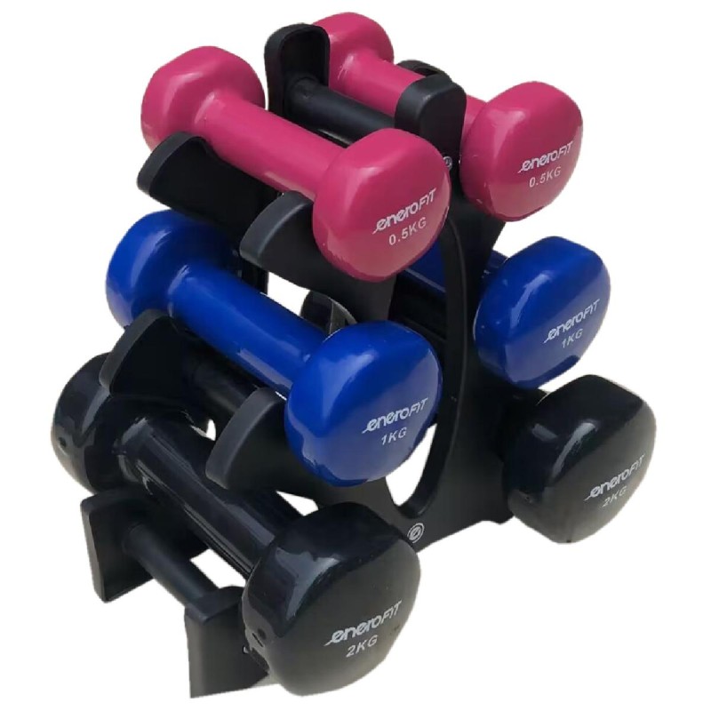 7 kg hantlikomplekt alusega ENERO FIT – 6 hantlit