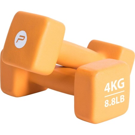 Neopreenkattega hantlikomplekt 2x4 kg Pure 2 Improve (oranž)