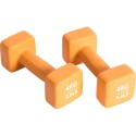Neopreenkattega hantlikomplekt 2x4 kg Pure 2 Improve (oranž)