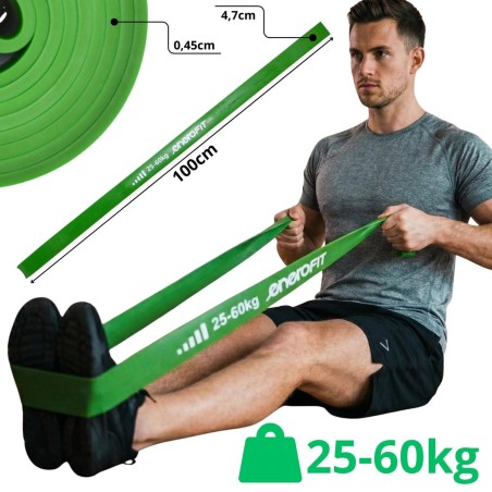Kummist vastupidav lint 25–60 kg roheline ENERO FIT