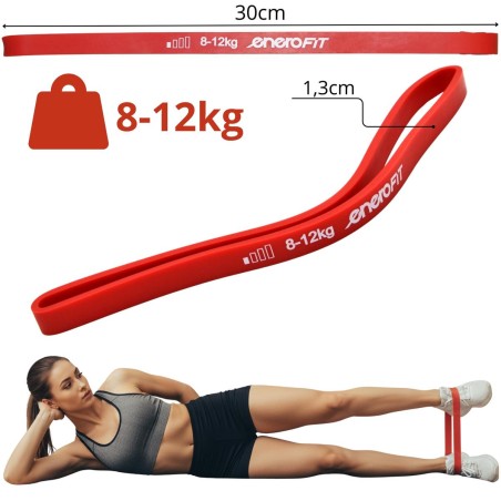 ENERO FIT Mini Band treeningkumm 8–12 kg, punane