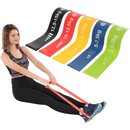 MINI BAND 5in1 ENERO FIT treeningkummide komplekt (5 rihma)