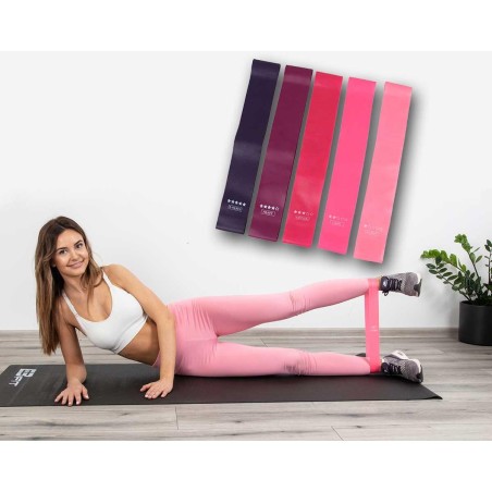 Treeningkummide komplekt MINI BAND 5in1 ENERO FIT – 5 takistust