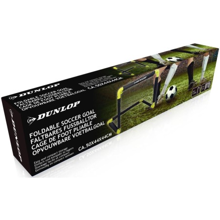 Kokkupandav jalgpallivärav võrgu ja DUNLOP-iga 50x44x44 cm