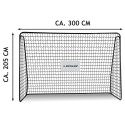 Jalgpallivärav 300x205x120 cm võrguga | must teras