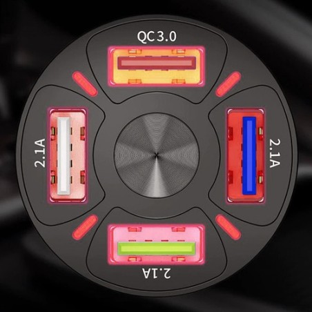 Autolaadija 4x USB + juhe Xtrobb 19907.a