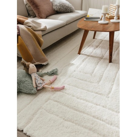 Shaggy Rug Emy Cream 140x200 cm
