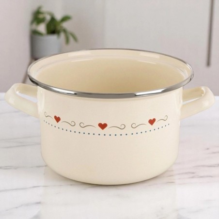 Kreemjas emailpott TONCA 18 cm, 2 liitrit