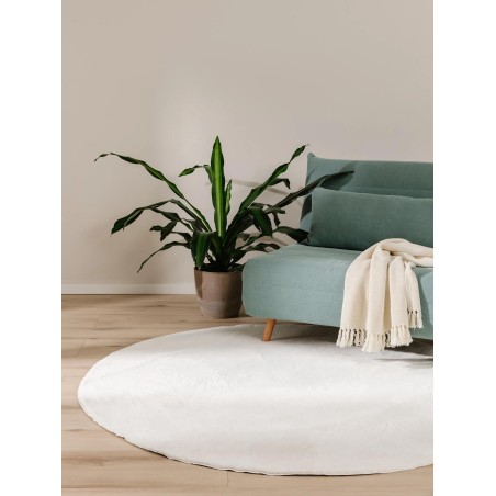 Kunstkarusnahast vaip Karvane kreem ø 200 cm