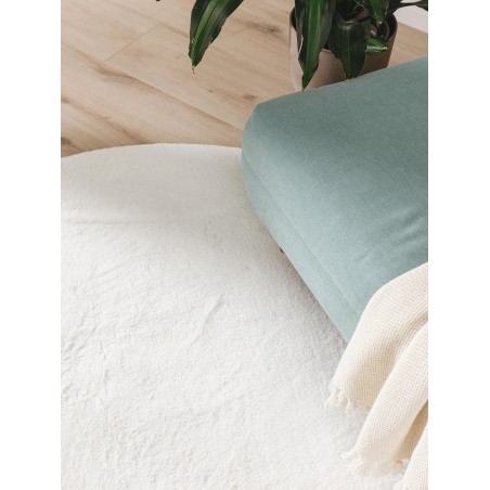 Kunstkarusnahast vaip Karvane kreem ø 200 cm