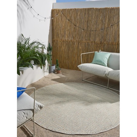 In- & Outdoor ümmargune vaip Agra kreem/sinine ø 160 cm