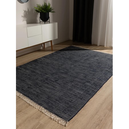 Taaskasutatud materjalist vaip Tom Dark Blue 70x120 cm