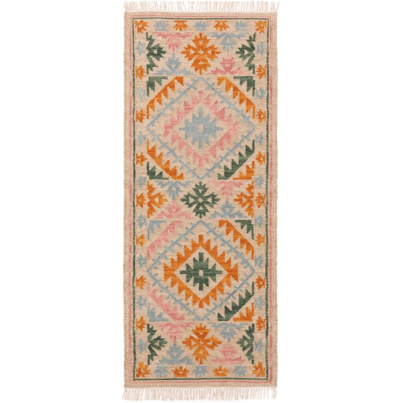 Käsitsi kootud Kilim Zohra mitmevärviline/beež 80x200 cm