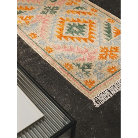 Käsitsi kootud Kilim Zohra mitmevärviline/beež 80x200 cm