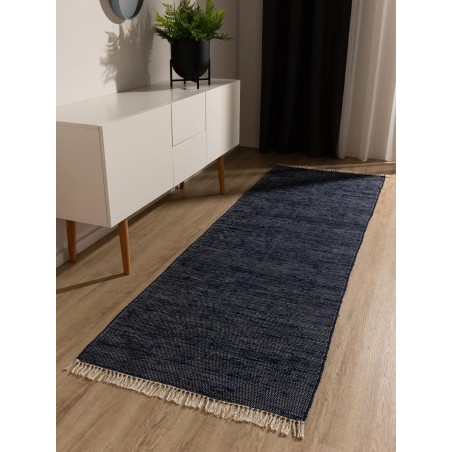 Taaskasutatud materjalist vaip Tom Dark Blue 70x200 cm