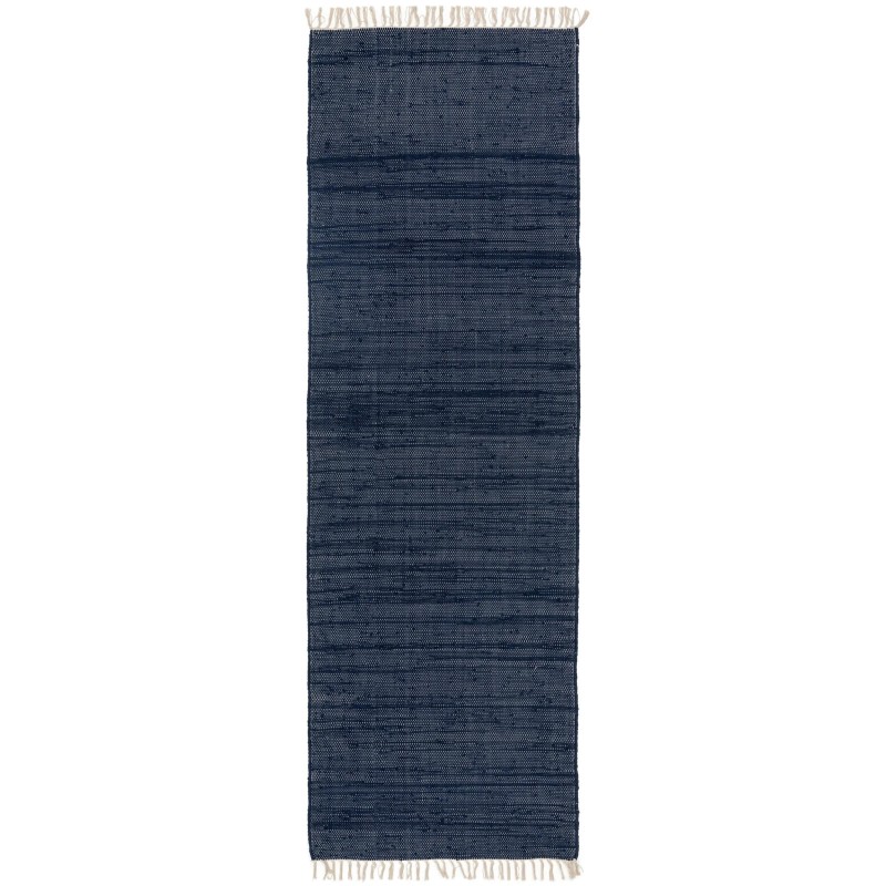 Taaskasutatud materjalist vaip Tom Dark Blue 80x250 cm