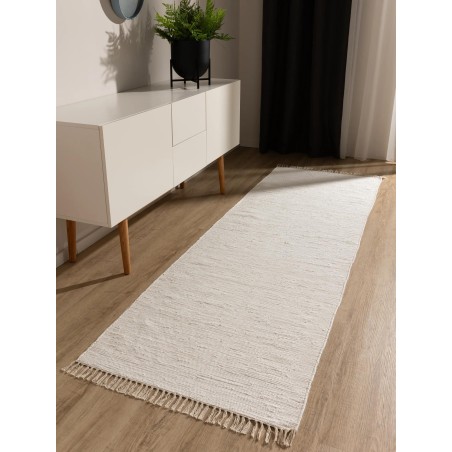 Taaskasutatud materjalist Tom Cream vaip 70x200 cm