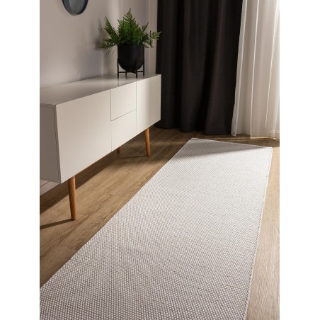 Puuvillane vaip Ron Valge 80x250 cm