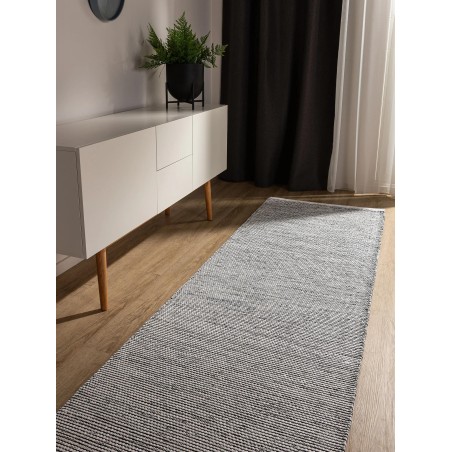 Puuvillane vaip Ron Beež/Must 80x250 cm