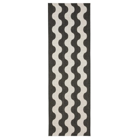 In- & Outdoor Runner Metro must/valge 80x240 cm